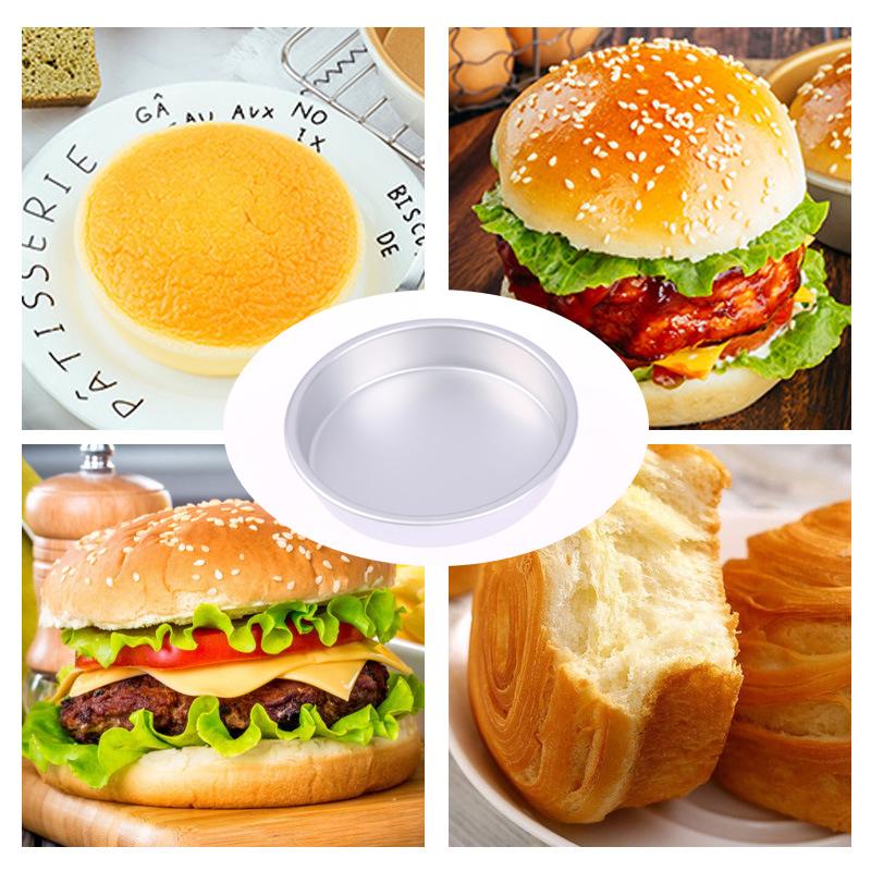 1Pc 4 Inch Aluminum Alloy Round Cake Plate Diy Food Oven Big Cake Bread Mold