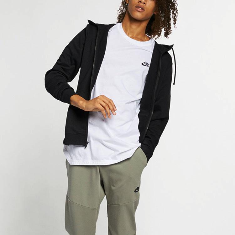 Nike Sportswear Solid Hoodie Jacket Men Outerwear Black 804392-010