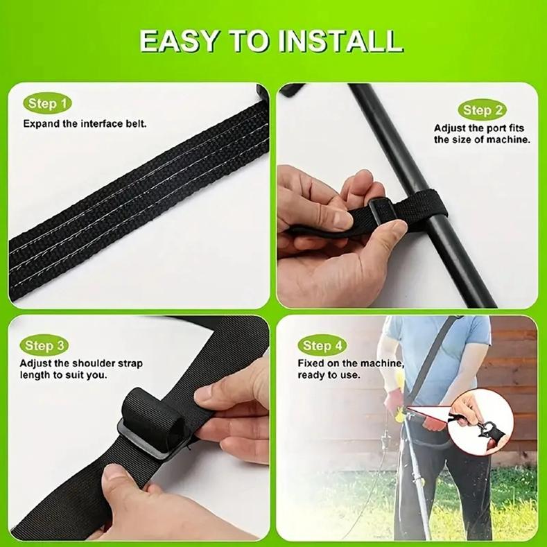 Correas de hombro ajustables para cortacésped de montaje lateral, arnés recortador ajustable, accesorios para cortacésped de césped y jardín