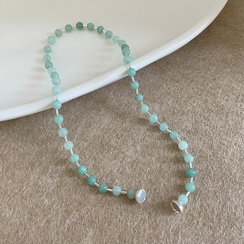 

Ожерелье из бисера из свежего мятно-зеленого натурального камня, женская легкая роскошь, нежная элегантность, модный темперамент, универсальная цепочка на шею, цепочка на ключицу