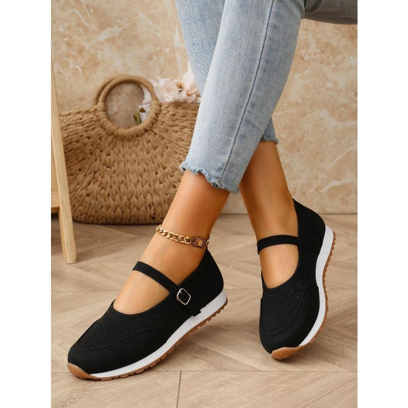 Women's Openwork Sneakers 2025 Summer Oversized Casual Flats Round-Toe Perforated Shoes