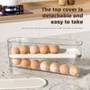 1pcs Refrigerator Egg Storage Box Rolling Kitchen Container Eggs Rolling Rack Large Capacity Refrigerator Egg Organizer Holder