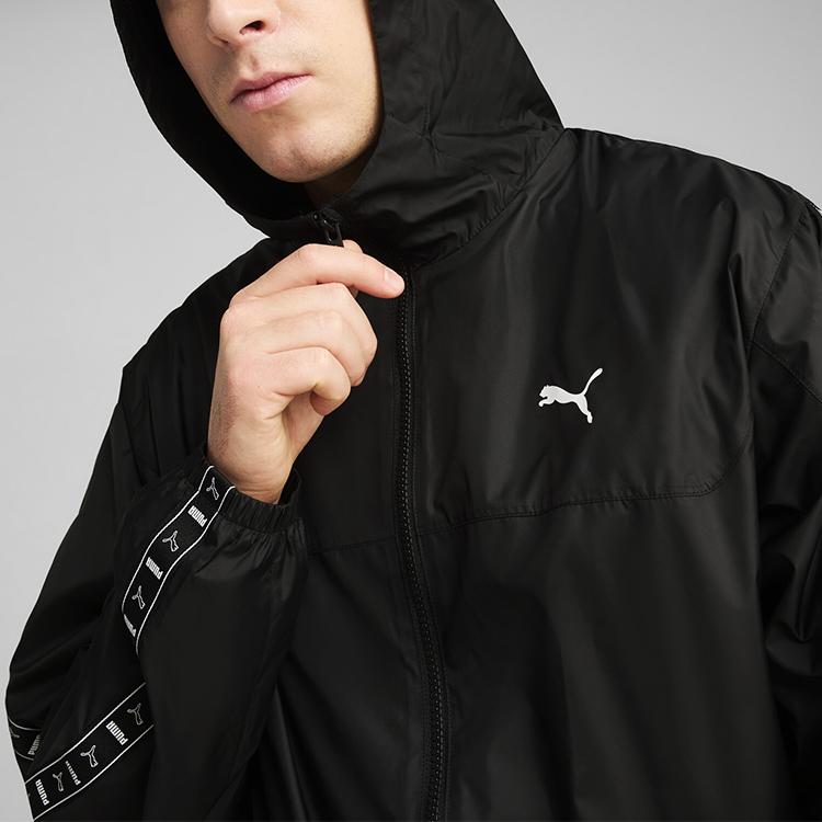Puma Windbreaker Tape Ess Logo Sports Casual Waterproof Sun Protection Jacket Men Jacket Black 687545-01