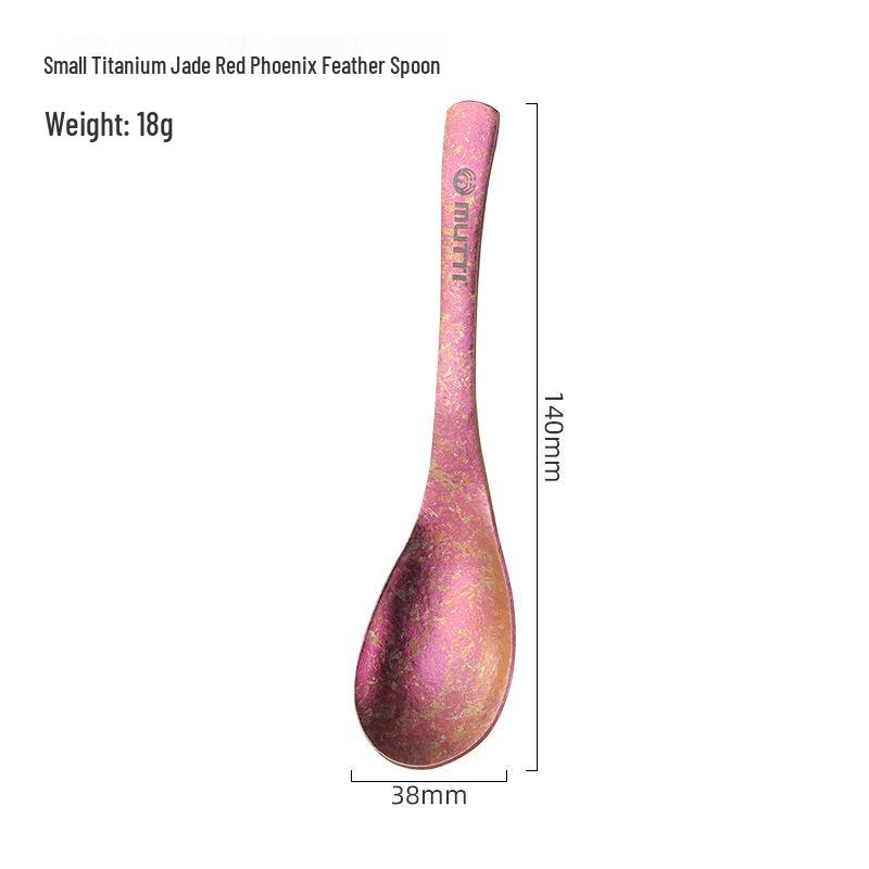 Pure Titanium Teaspoon: Healthy, Portable, High-Quality Tableware with Ice Flower Crystal Design.