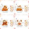1pcs Fall Cute Ghost Hedgehog Static Window Clings, Thanksgiving Halloween Pumpkin Maple Leaf Window Stickers, No Glue Reusable