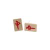 Year Earrings Square Red Female Ear studs Geometric Earrings Mahjong Earrings Korean Style Earrings