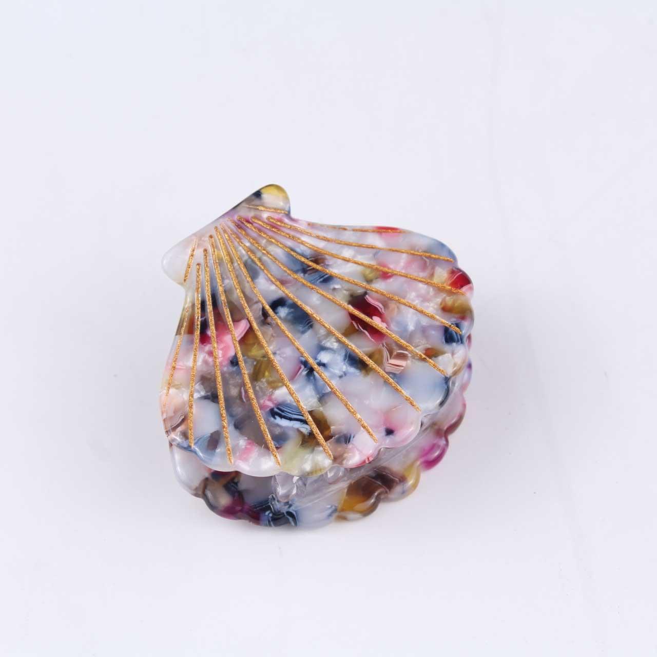 

1 шт. Новая заколка для волос с ракушкой, простая и модная, среднего размера, заколка для волос из окрашенной золотой проволоки, аксессуар для волос