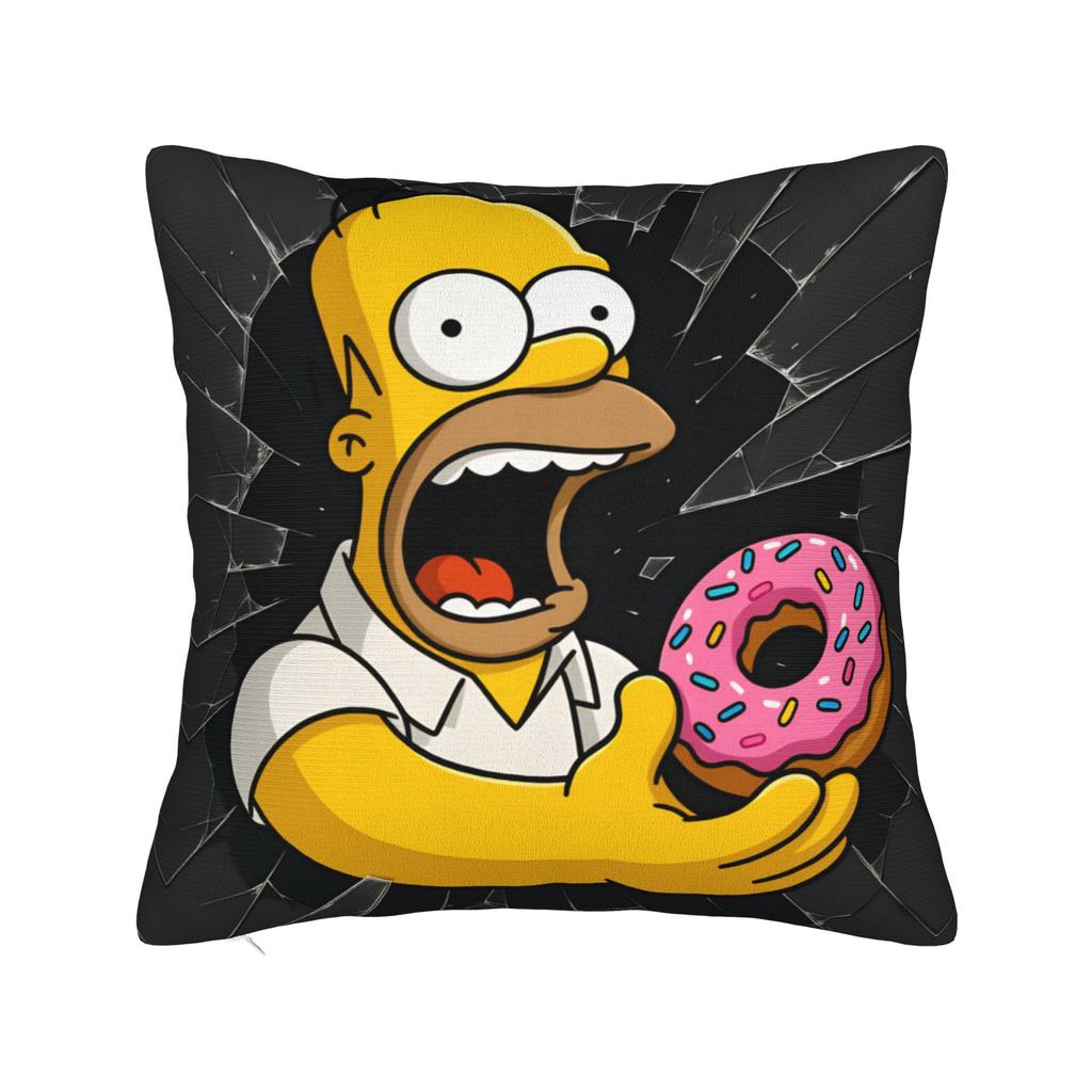 Homer SSimpsons Donut Pattern Pillow Cover Square Cushion Cover Fashion Pillow Case For Living Room Sofa