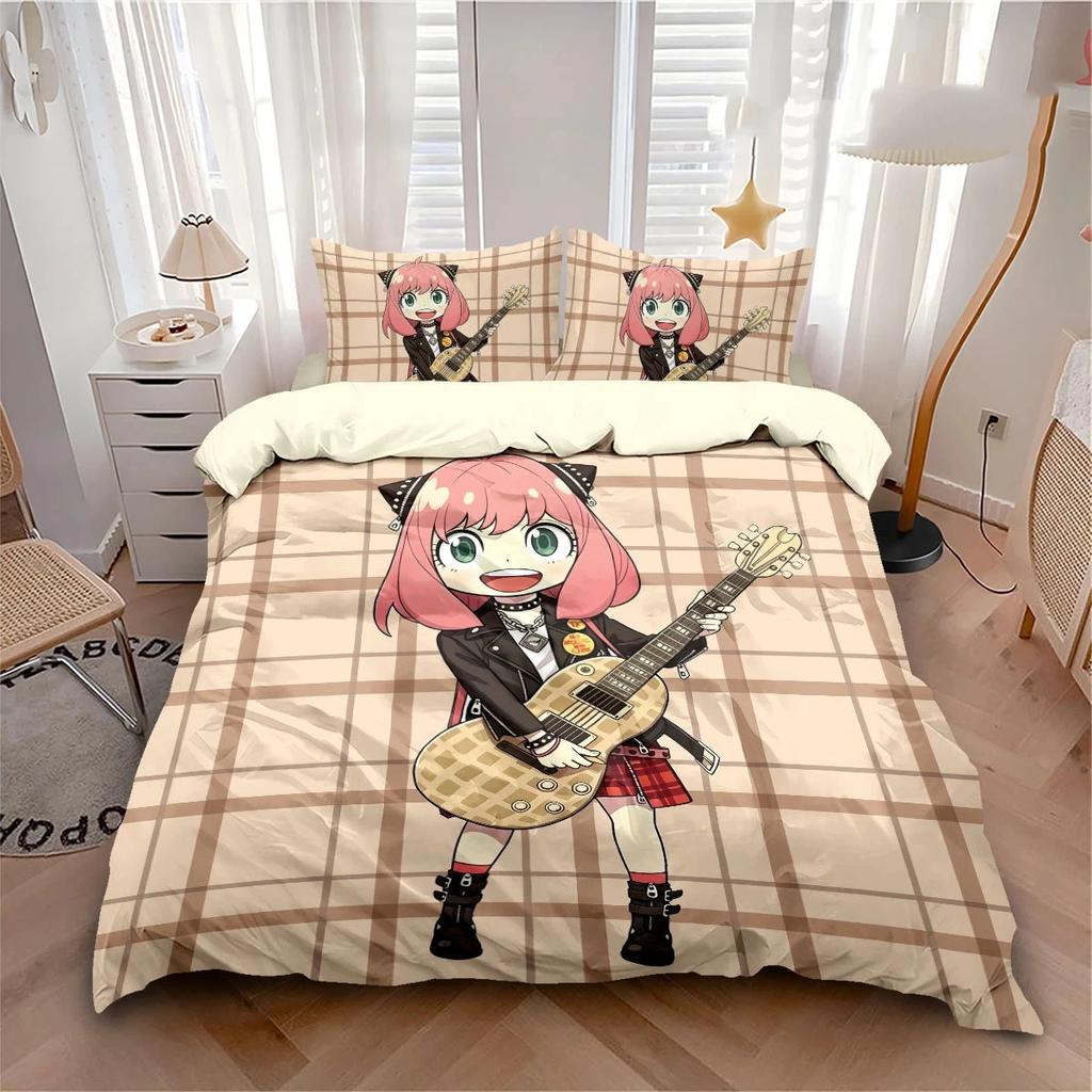 Anime Spy Family Bettwäscheset Lloyd Forger/Anya Forger Bettbezugset und Kissenbezüge für Jugendliche Einzel-/Doppelbett