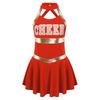 Mädchen Karneval Party Halloween Cosplay Cheerleading Uniform Outfit Ärmelloses Kleid mit überkreuztem Rücken
