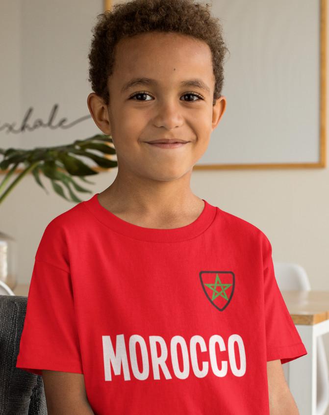 

ДЕТСКАЯ Футболка МАРОККО Имя Нагрудная эмблема 2024 Форма для Чемпионата мира 4XL