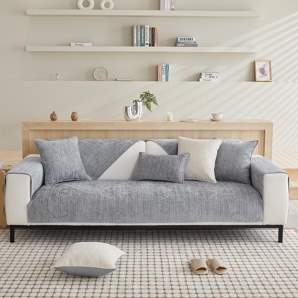 

Скандинавский чехол для дивана из синели для гостиной, однотонная подушка для дивана, L-образный чехол для дивана, нескользящий подлокотник для дивана, коврик для спинки A 70x70cm 1pc