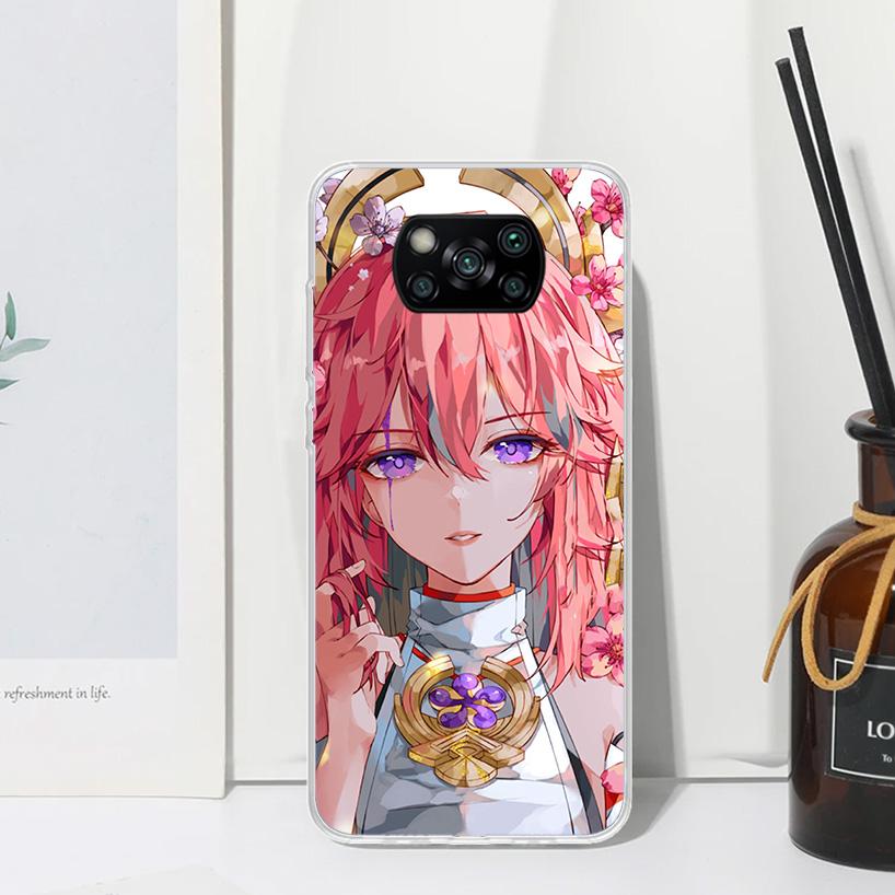 Genshin Impact Raiden Shogun Baal Phone Case For Xiaomi Poco X7 X6 X5 M7 M8 Pro F7 Ultra Redmi 15C 15 13C 13 12C 12 10 10C 10A A