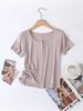 Women's Lightweight Tencel Short-Sleeve Round Neck T-Shirt - Soft, Loose-Fit, Solid Color, Summer Cool Style