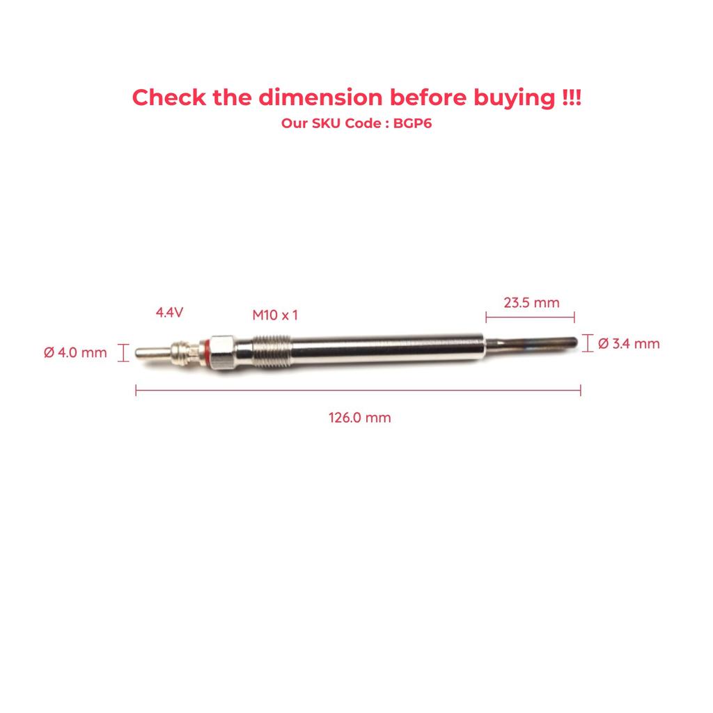 EGP6 1 Piece Heater Glow Plugs GX2127 059963319E GE108 for VW  Seat Skoda