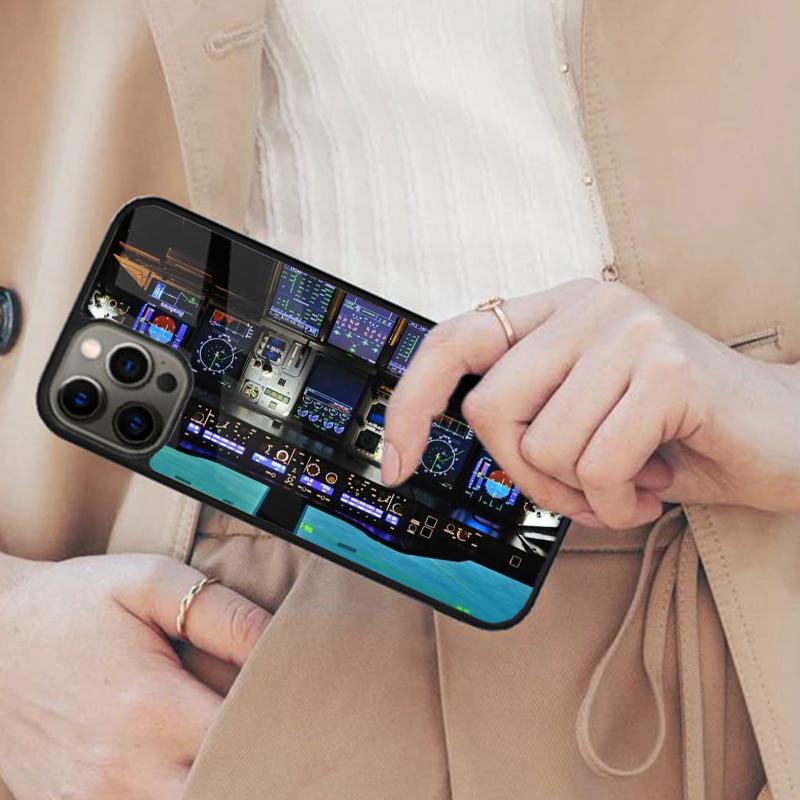 Aircraft Cockpit Dashboard Magnetic Phone Case For APPLE iPhone 17 Air 16 14 13 12 Pro Max 15 Plus Wireless Charge MagSafe Cover