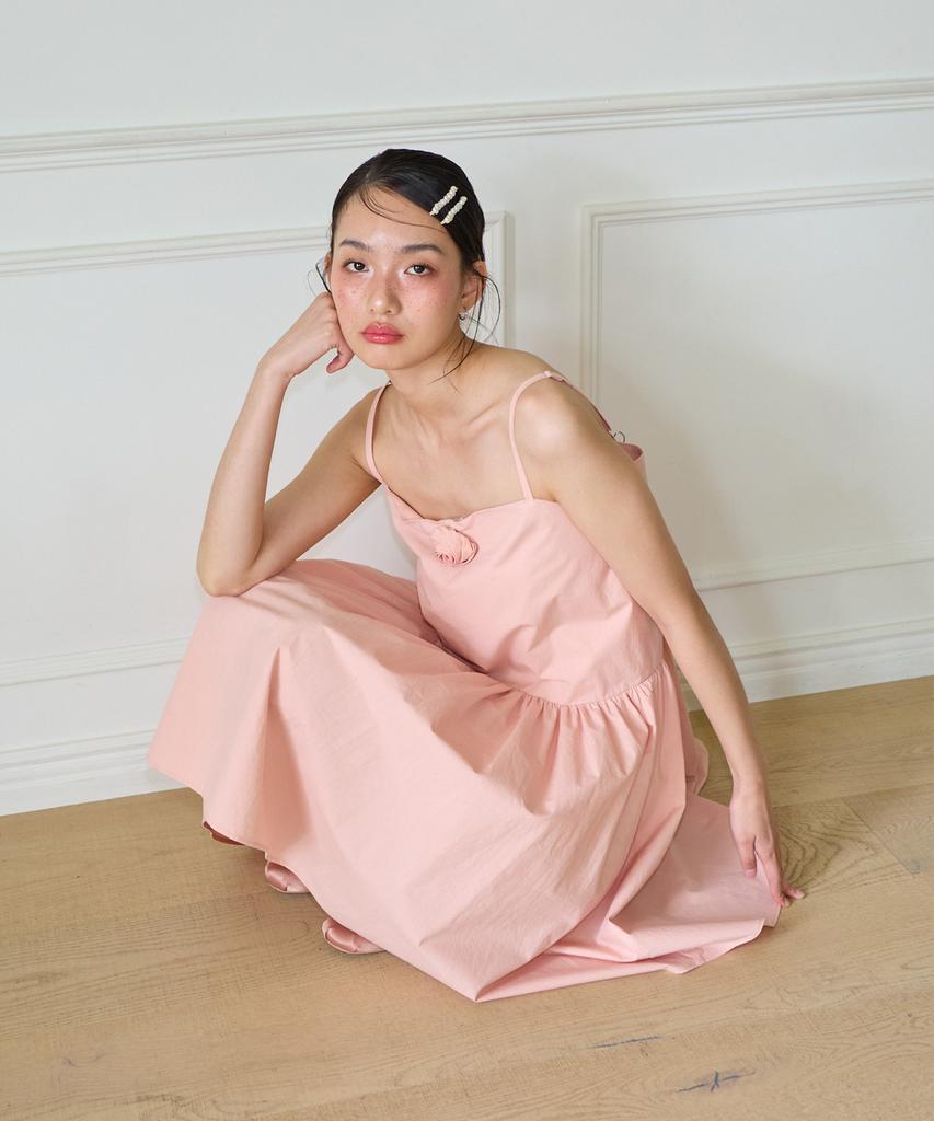 SALON DE YOHN Corsage Mini Slip Dress_ Peach