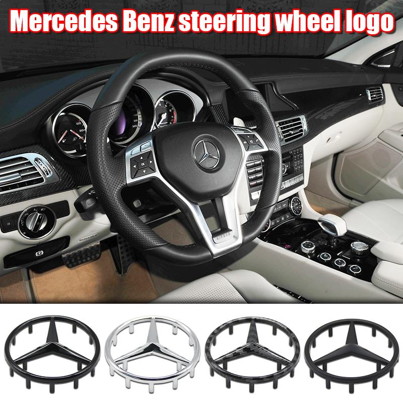 52mm 57mm Pins Sticker Car Steering Wheel Emblem Badge For Mercedes Benz C E S Class CLA CLS W212 W205 W204 Styling Accessories FK1