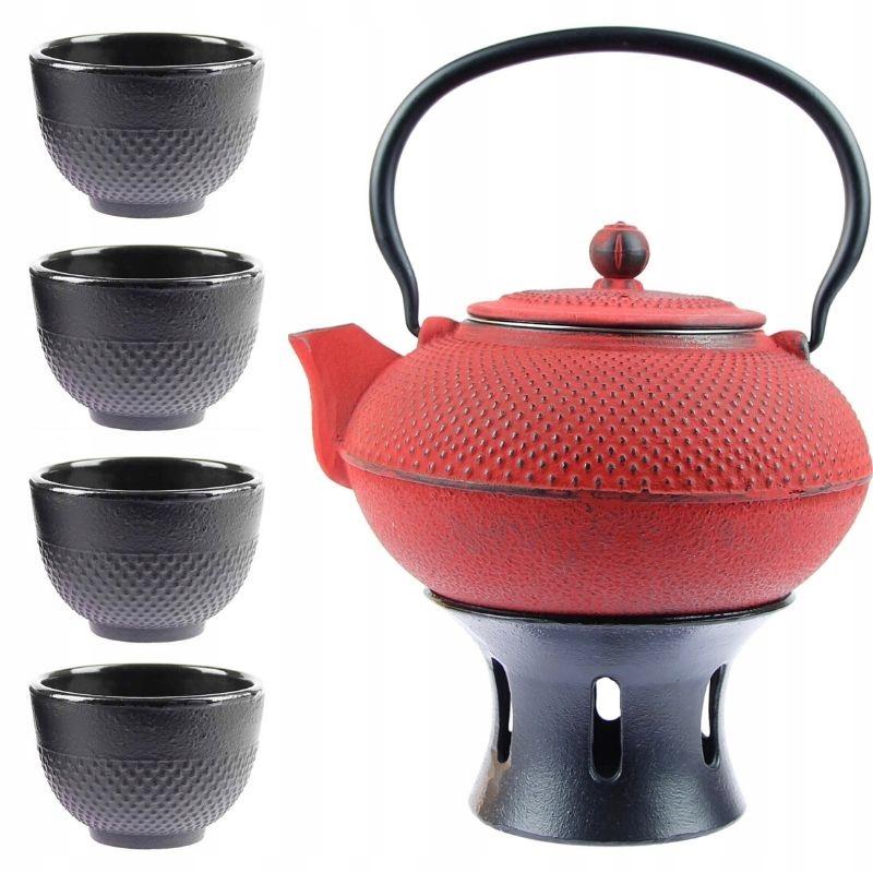 CAST IRON TEAPOT 1.5L SET OF 4 BOWS WARMER
