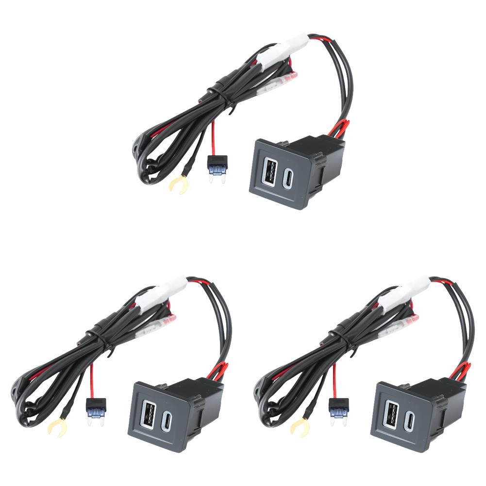 Dual USB Fast Charger Socket Outlet PD+QC3.0 Phone Charge Power Adapter Outlet Car Charger Adapter for VW Multivan T5 2003-2015