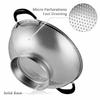 Tiawudi 18/8 Stainless Steel Colander, Easy-Grip Micro-Perforated 5-Quart Colander with Riveted and Heat-Resistant Handle, BPA-Free, Ideal for Pasta,