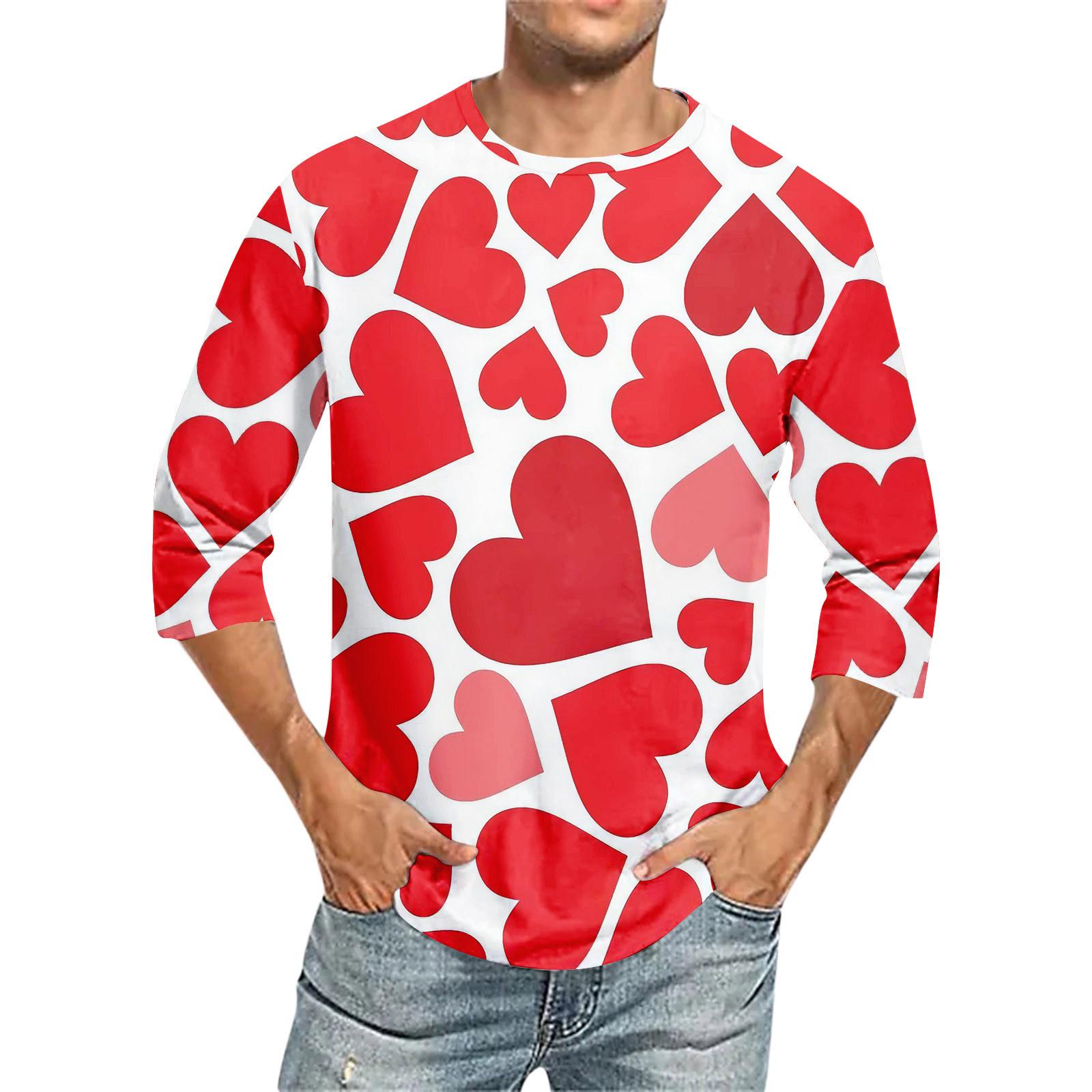 

Мужская футболка с круглым вырезом и рукавом семь четвертей, мужская повседневная свободная футболка с рукавом семь четвертей L темно-фиолетового