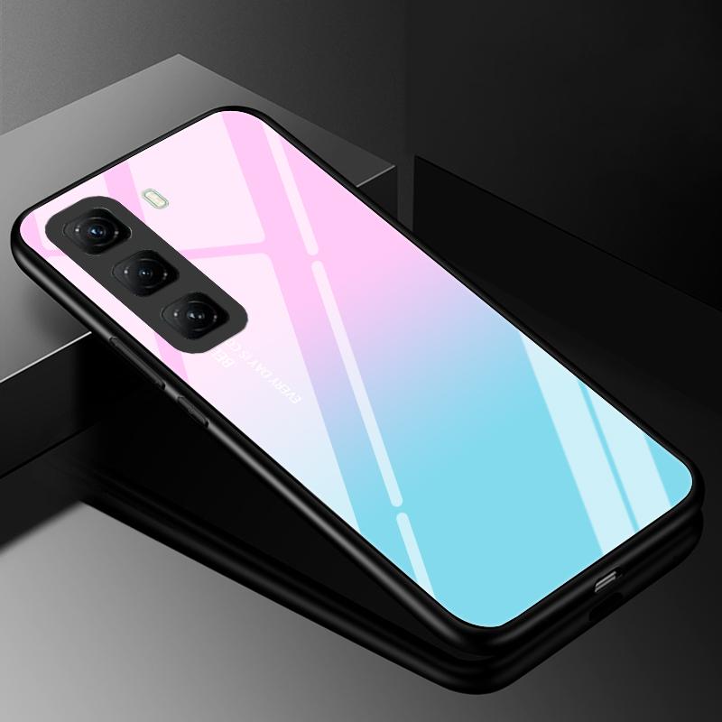 Tempered Glass Phone Case For Infinix Hot 50 Pro Plus Luxury Hard Back Bumper Cover for Infinix Hot50 Pro+ 4G Capa Hot 50i 50 5G