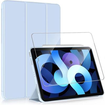 Case + Tempered Glass - for iPad - 10.2 Inches - Scratch Protection - Sleep/Wake Support - Blue