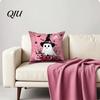 Washable Decorative Pillow Covers Halloween Ghost Cushion Cover, Spooky Skull Throw 18x18 Cases Inch Case for Living Room Sofa Couch Decor Farmhouse