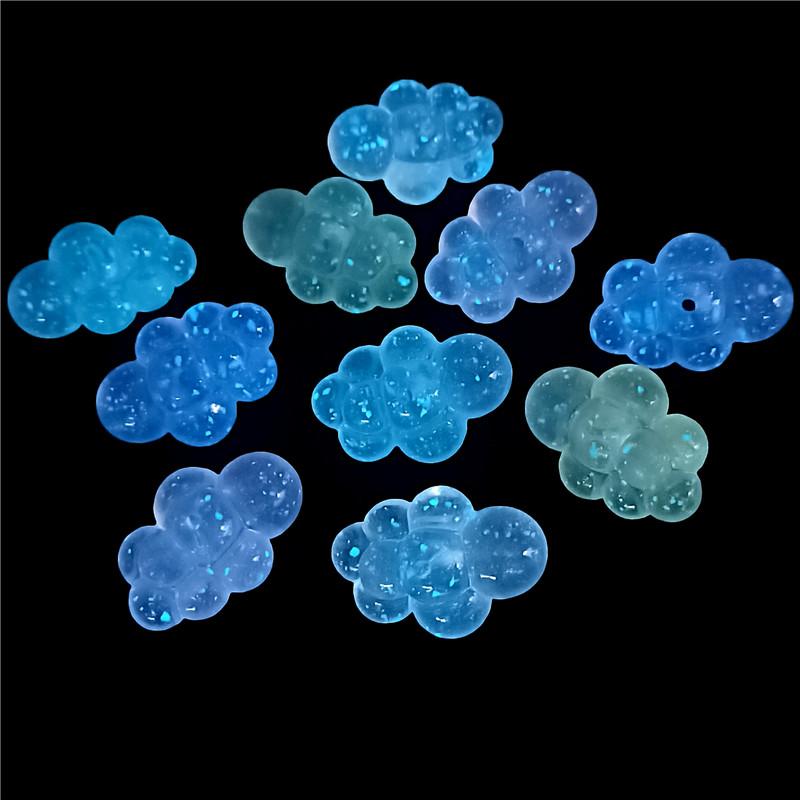 Luminous Jewelry Making Fashion Bracelet Necklace DIY Accessories Handmade Sparkling Cloud Loose Beads Materials 5pcs Mobile Phone Chain Fine Flash