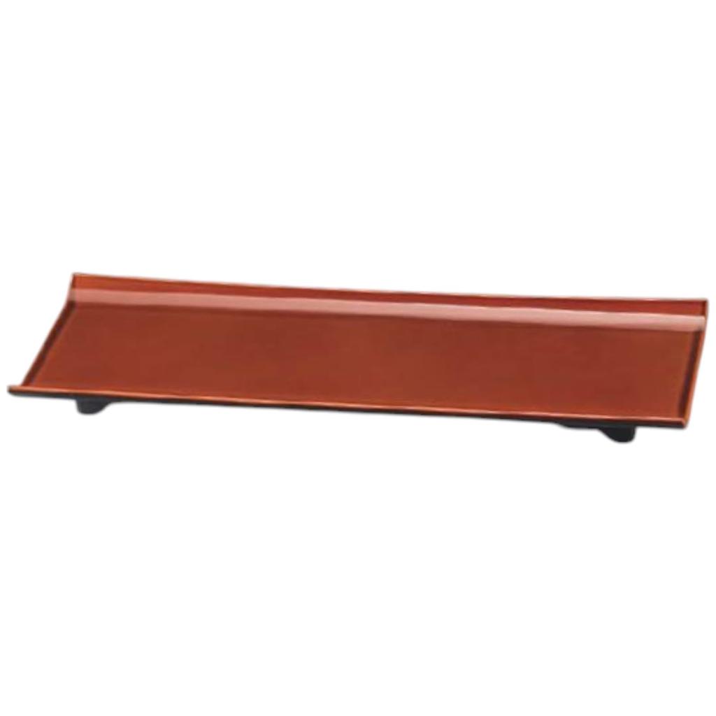 Premium Nigiri Sushi 2 Shaku Kasuga Serving Dish with Shunkei Made in Japan J-kitchens Plate, Long, Lacquer-Tone L-Shaped Legs, Shatter-Resistant,