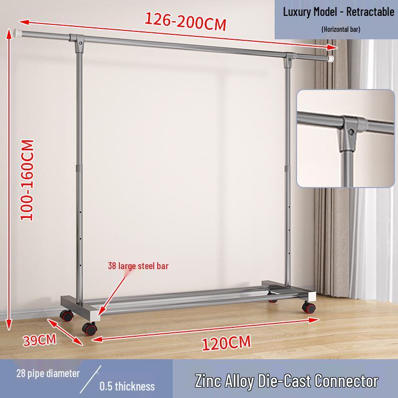 Cream Style Movable Indoor Clothes Drying Rack and Hanger