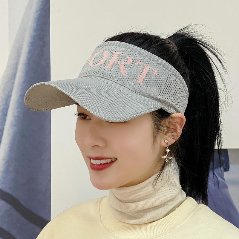 Bilyclub Sun Protection Hats For Women Men Visor Hat Chirdren Cap Letters Sport Baseball Caps Empty Top Leisure Summer Cap
