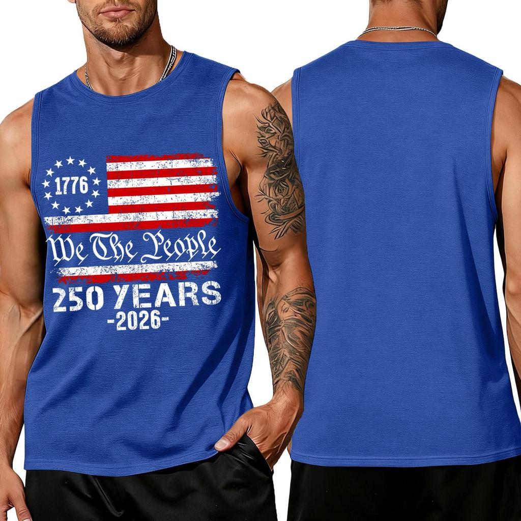 Men 4th Of Shirts USA Muscle Sleeveless Shirt Patriotic Tank Tops