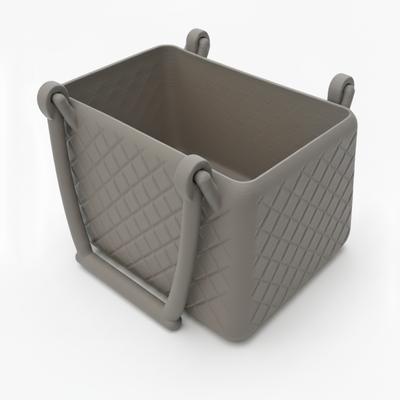 Decorative Basket with Handles, Gray Organizer for Home and Bathroom