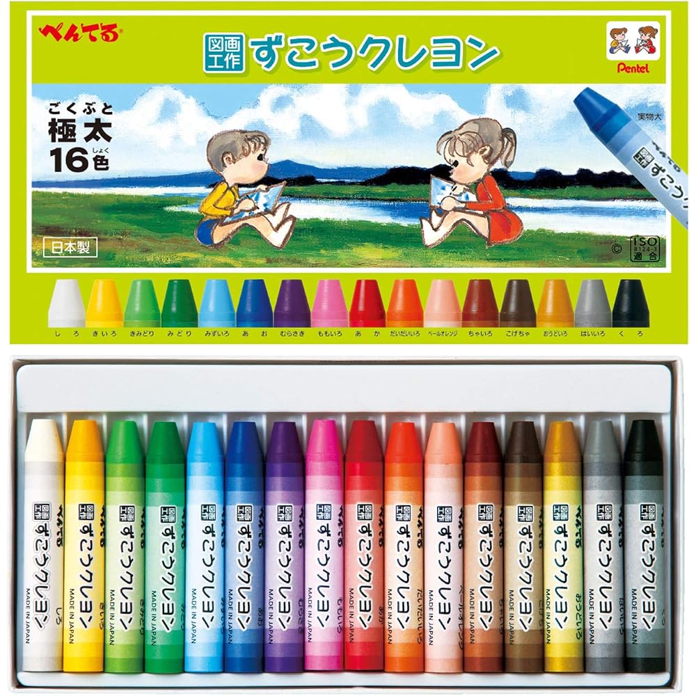 Pentel Crayon Zuko Crayon PTCG1-16 16 colors