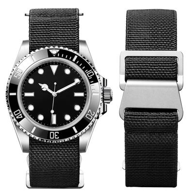 BINLUN Elastic Nylon Watch Waterproof Military Replacement Watch Strap with Hook and Loop for Men and 22mm Improved Band, Women, Silver/Black Buckle,
