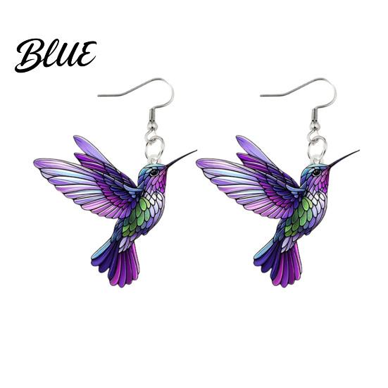 Lady Ear Jewelry 1 Pair Acrylic Colorful Bird Dangle Earrings