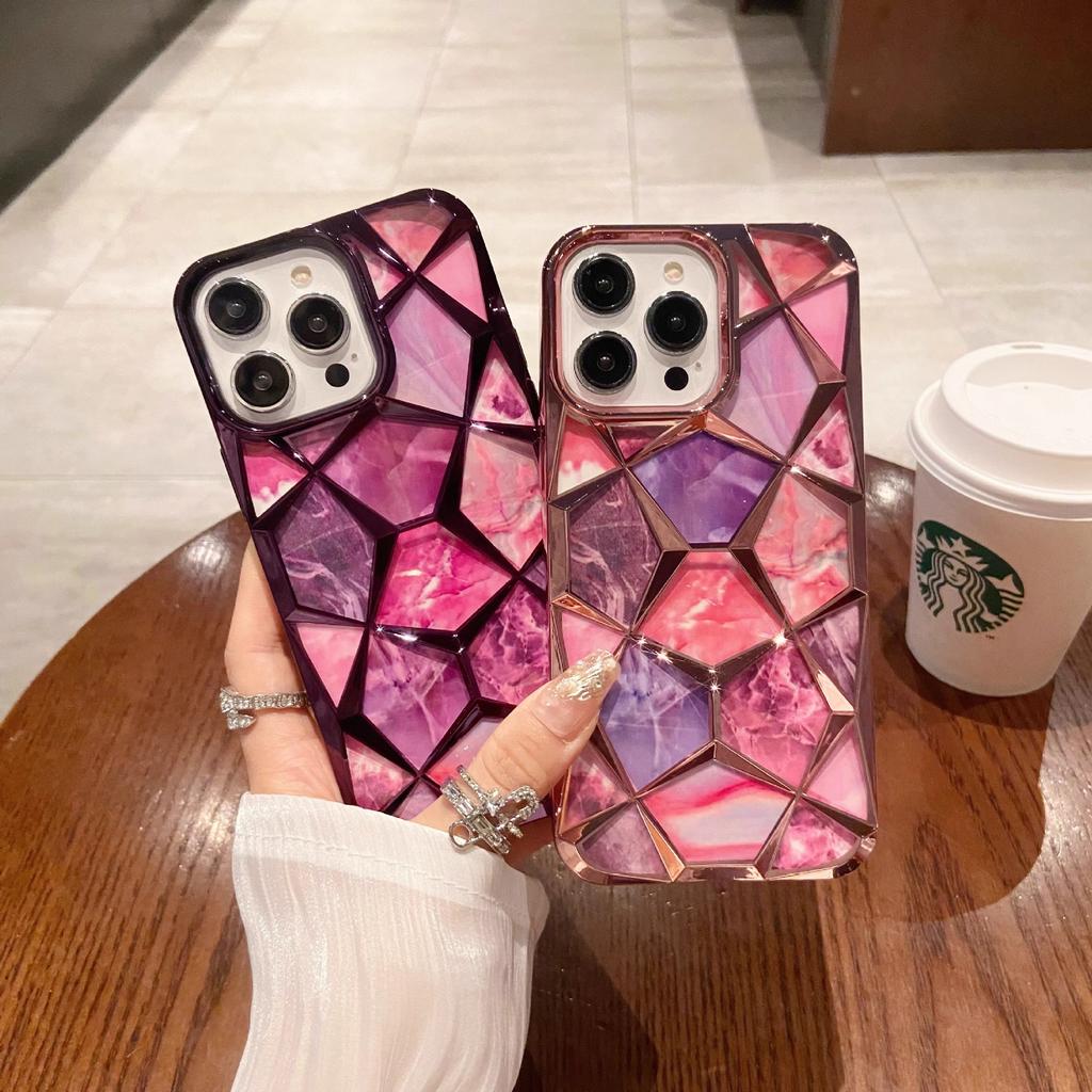Luxurious Diamond Gradient Diamond Pattern Suitable for Apple's New IPhone16promax Phone Case 16 Soft Shell Anti Fall