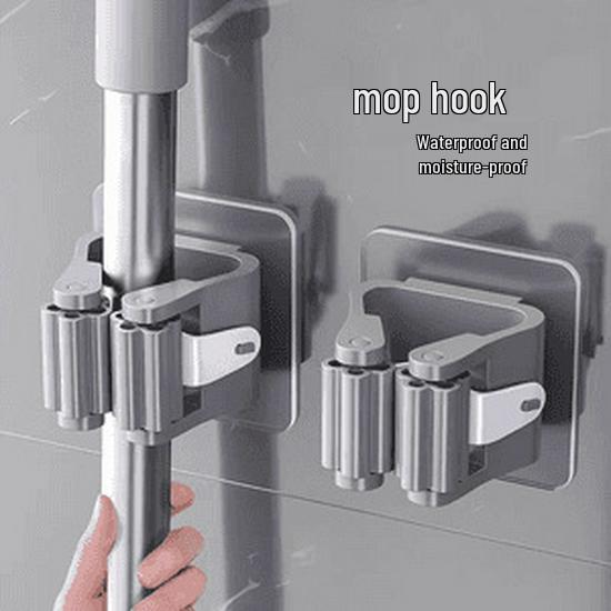 

Newcomer 0.43 to Hand: No-Drill Mop Clip Holder - Strong Bathroom Hanging Rack