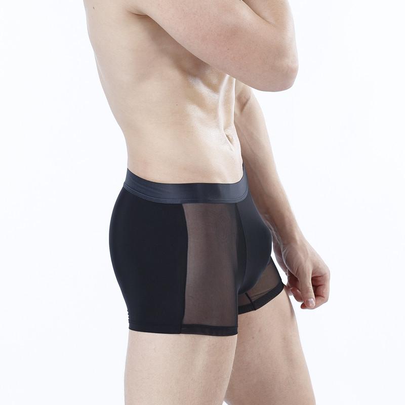 Pánské spodní prádlo ledově hedvábné prodyšné duté ultratenké sexy pánské boxerky