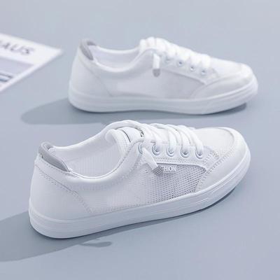 Net Shoes Little White Shoes Women's Summer New Breathable Mesh Versatile Thin Casual Flat Spring and Autumn Sports Board Shoes Women