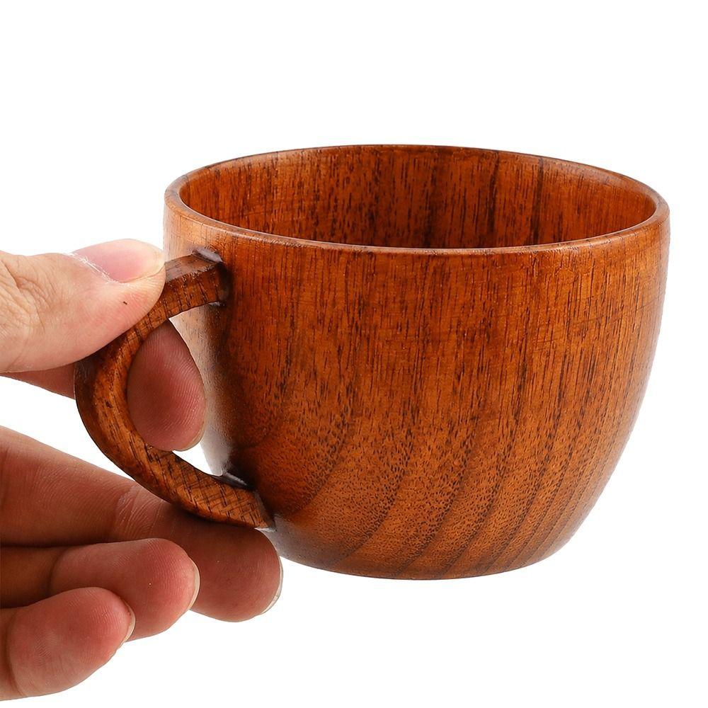 Portable Wooden Cup Natural Wood Wooden Mug Vintage Drinking Cup Tea