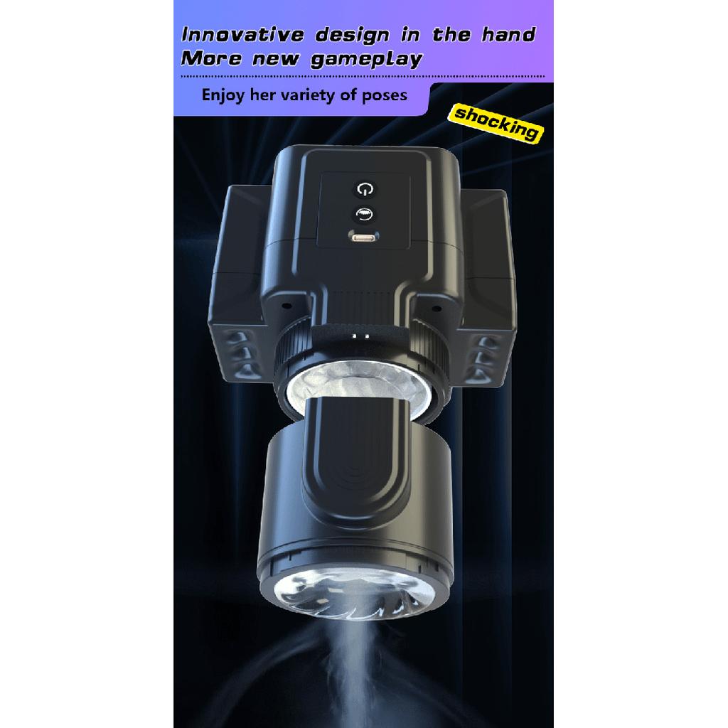 Automatic Male Masturbator Cup Telescopic Sucking Vibration Thrusting Piston Blowjob Machine Real Oral Vagina Sex Toy for Men