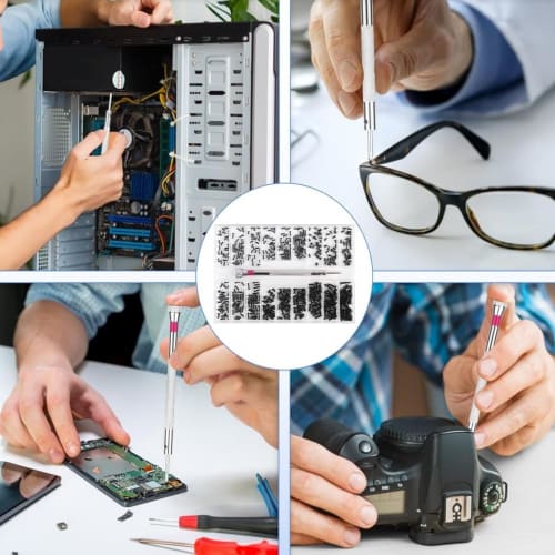 Assorted Miniature Screw Kit, 18 Types, M1.2, M1.4, M2.0, for Glasses and Watches, Includes Storage Case