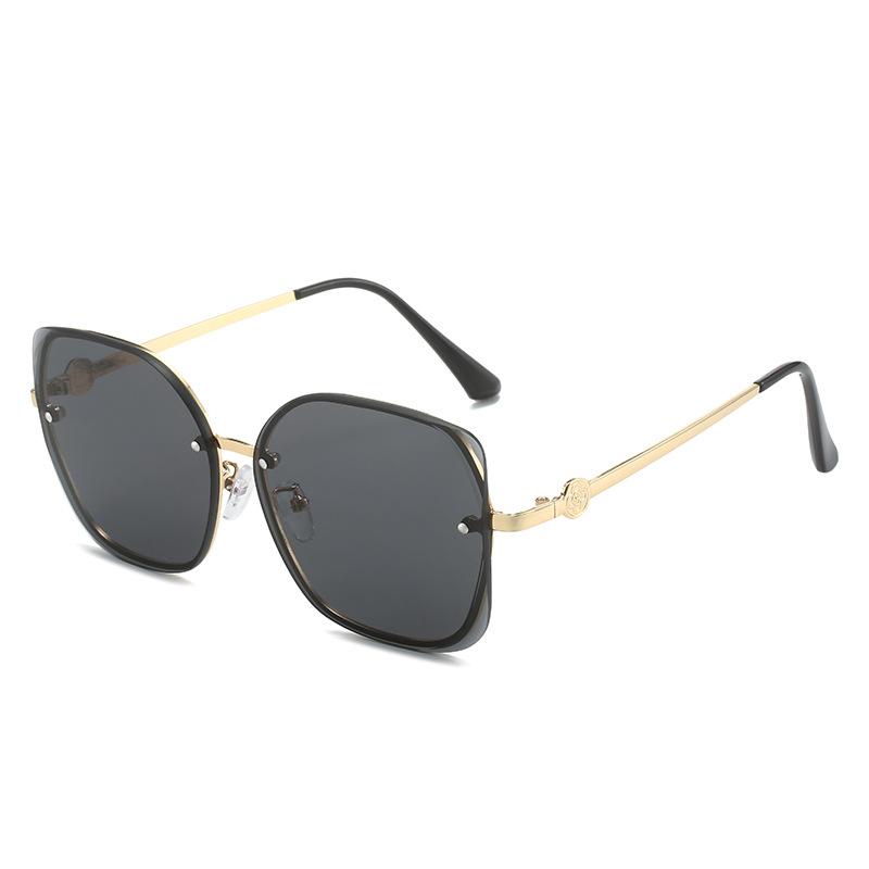Metal Copy Square Large Frame Sunglasses Women'S Sunglasses Quality Glasses