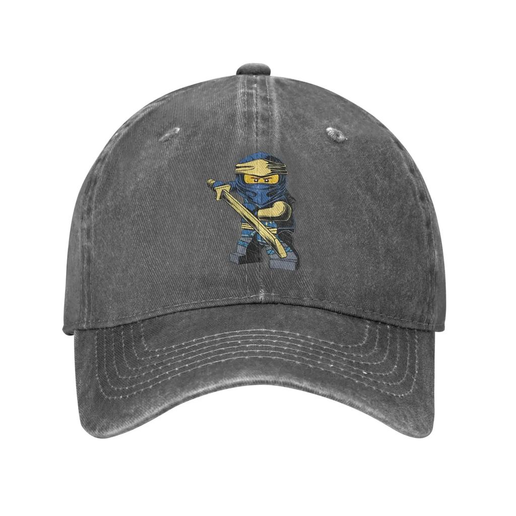 N-Ninjagos Anime Spel Tecknad Baseballkeps Vintage Sliten Denim Snapback-hatt Unisex Utomhus Träning Ostrukturerade Mjuka Hattar