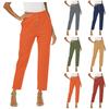 Women's Casual Loose Cropped Work Pants Comfy Elastic High Waist Paper Bag Trousers Pants Cropped with Pockets Pants