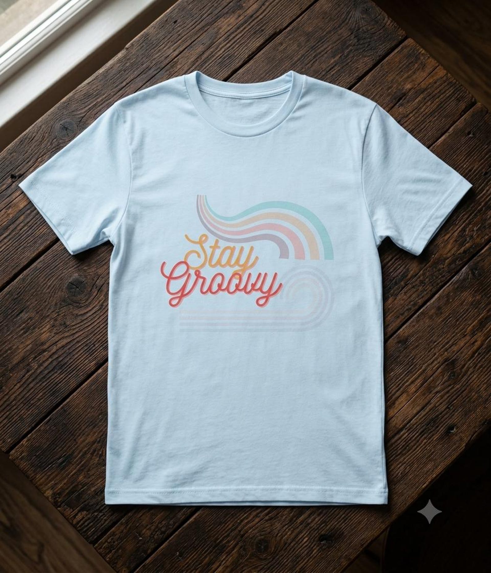 Stay Groovy Shirt, Retro Rainbow Tee, Vintage 70s Graphic T-Shirt, Hippie Style Shirt, Groovy Aesthetic Unisex Tee XL