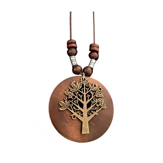 Damtröjakedja Enkellagers träpärlor Rosdekorhänge Retro Etnisk stil Kläder Smycken Dejting Bal Fest Plaggdekoration Halsband